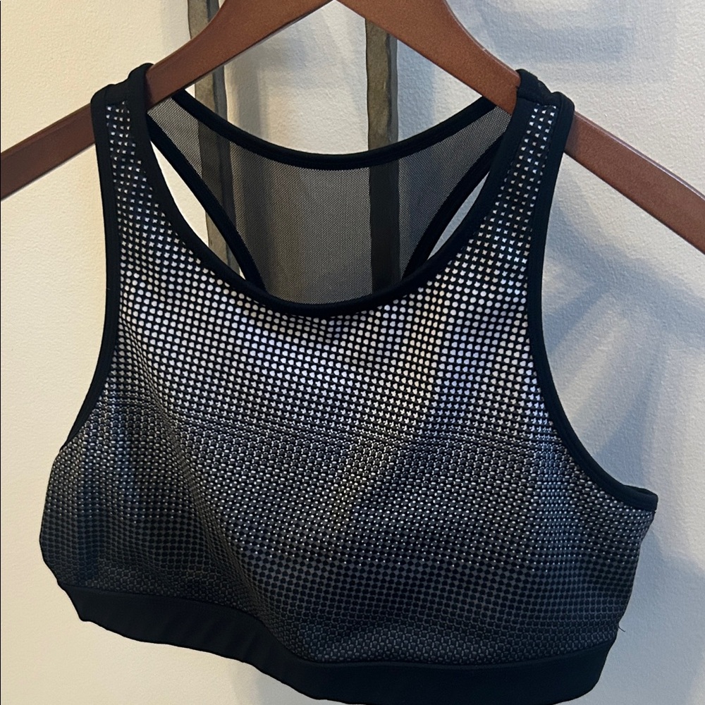 GAP Black and Gray Mesh Sports Bra